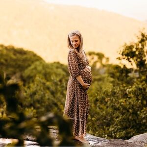 Roolee Polagram Floral Maxi Dress